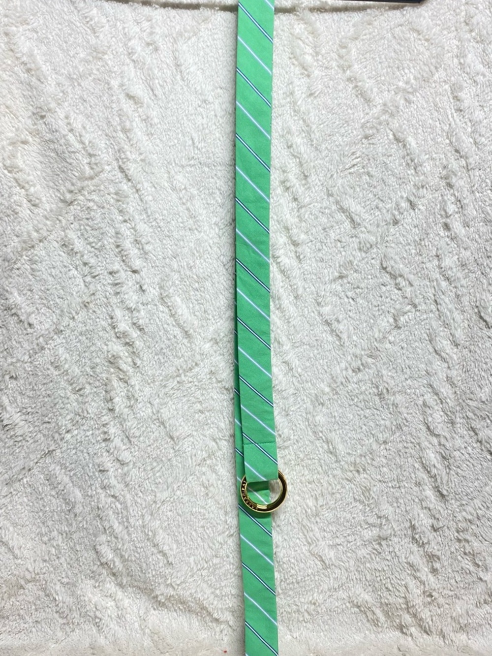 Ralph Lauren Green Striped belt with Gold Ring